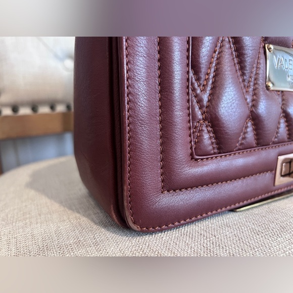 Valentino by Mario Valentino Quilted Leather Chain Shoulder Bag – Burgundy Wine - Picture 3 of 16